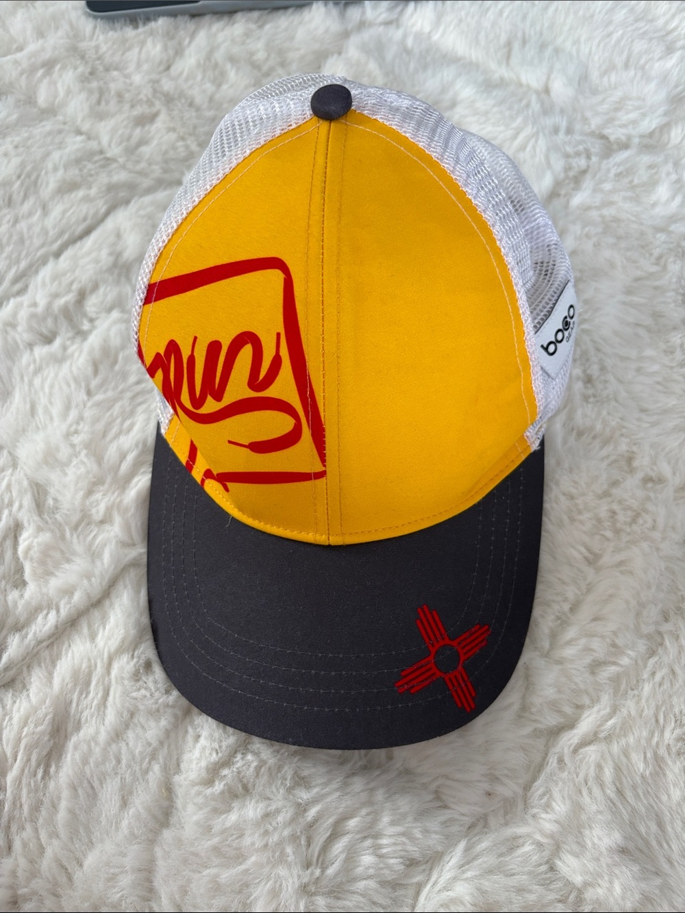 New Mexico Boco Gear Yellow and Black Graphic Trucker Hat